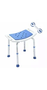 Heavy Duty Padded Shower Stool w/Suction Grab Bar White/Blue by Health Line New - Picture 1 of 4
