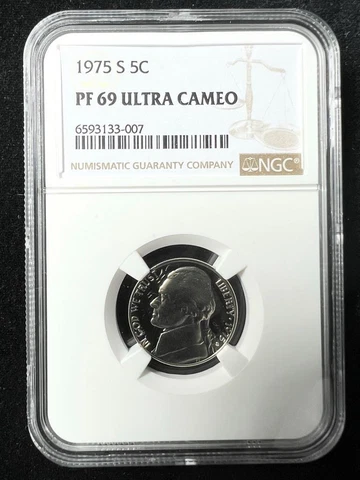 1975 S JEFFERSON NICKEL 5C PF69 ULTRA CAMEO NGC; PR69 DCAM; NONE FINER SKU 3292 Cover
