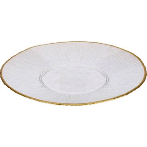 Piatto piano in vetro con bordo dorato DATURA, 28 cm - Foto 1 di 1