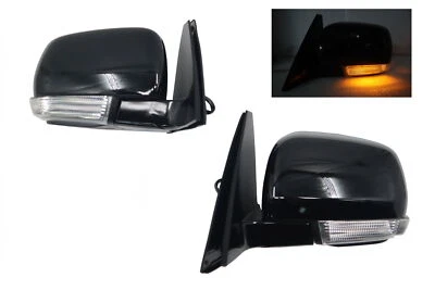 NEW Black Power Fold LED Signal Side Mirrors For 2008 09~2014 Lancer EVO Raliiar — 第 1/4 张图片