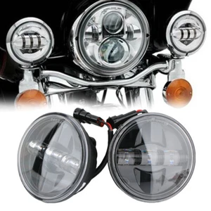 Paar LED 4.5" Zoll Nebelscheinwerfer Zusatzscheinwerfer Tagfahrlicht für Harley - Bild 1 von 11