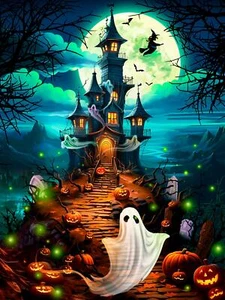 Vermont Christmas Company Haunted Hilltop 550 Piece Jigsaw Puzzle - Picture 1 of 3