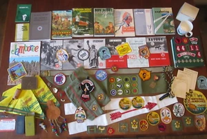 Lot of Vintage 1960s BSA BOY SCOUT Patches Books Pins Mug Scarves Jamboree PLUS! - Picture 1 of 23