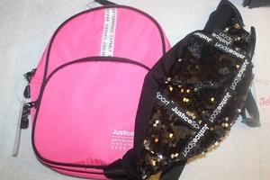 Riñonera deportiva Justice y mochila pequeña corazones nueva con etiquetas para niñas - Imagen 1 de 10