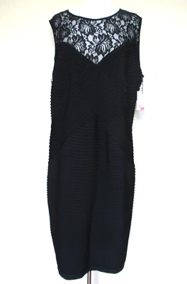 Calvin Klein Woman Dress 18W Black Sleeveless Lace Detail NWT - Image 1 of 4