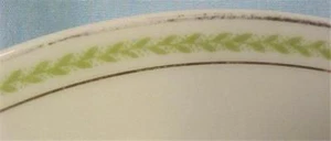 Limoges Bread Plate Green Laurel Garland Porcelain U.C. Antique #19467 - Picture 1 of 3