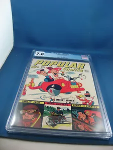 POPULAR COMICS 110 CGC 7.0 SMOKEY STOVER DELL 1945 - Picture 1 of 2