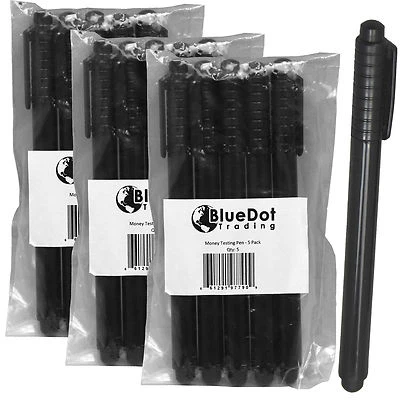 BLUEDOT TRADING® 15-pk Counterfeit Money Detector Test Fake Dollar Bill Currency Check Pen Marker