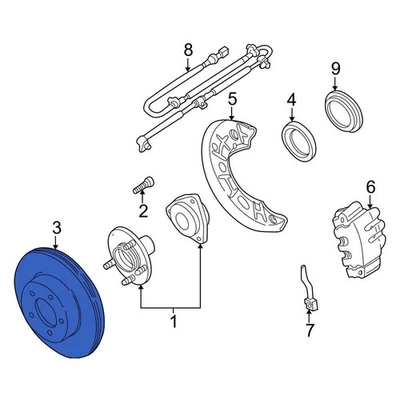For Ford Explorer 1995-1999 Ford YL2Z1V125AB Front Disc Brake Rotor - Imagem 1 de 2