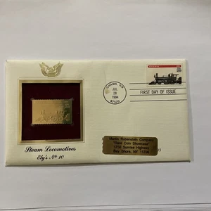 1994 29 Cent Steam Locomotive Ely’s #10 FDC W/ Gold Foil Stamp - Picture 1 of 2
