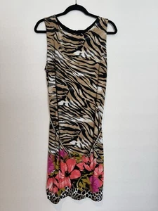 Cache Animal Print Sleeveless with belt Shift Dress Size XL - Picture 1 of 8