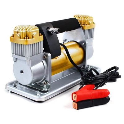 NTUD 12V 486W Heavy Duty Metal Dual Cylinder Pump Air Compressor Tire Inflator USA