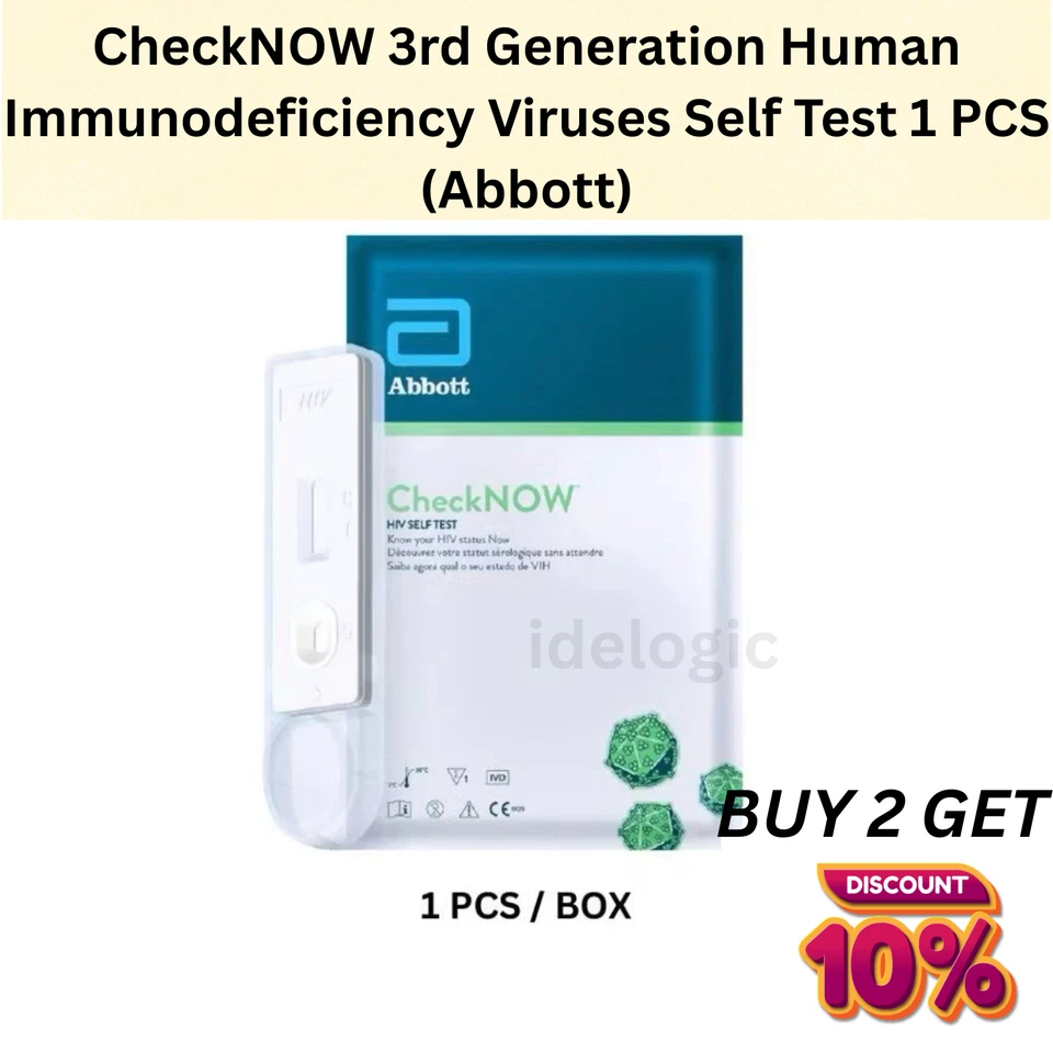 CheckNOW HIV Self Test 3rd Gen Abbott Blood-Based Home Kit 15–20 Min Result - Image 1 of 4