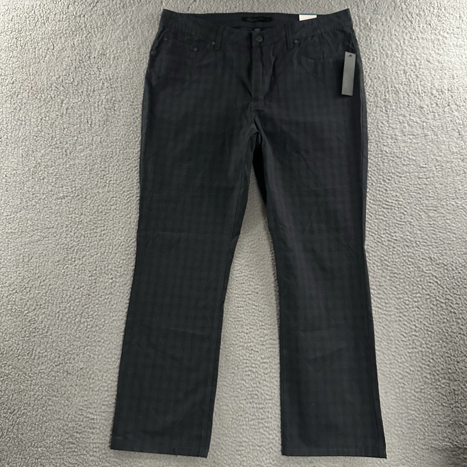 Pantalones Kenneth Cole para hombre azules negros talla 38x30* Pon 5 a cuadros 100 % algodón Foto 1 de 4