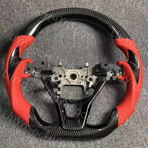 Volante de fibra de carbono real de cuero rojo para Honda Accord Gen 10th 18-22 - Imagen 1 de 7