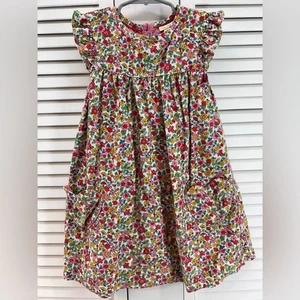 Mini Boden size 4-5 Floral Kids corduroy Dress - Picture 1 of 6
