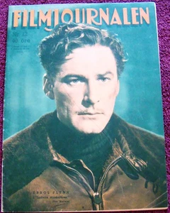ERROL FLYNN COVER for Filmjournalen (08/30/48) movies  Rita Hayworth  B. Stanwyk - Picture 1 of 5