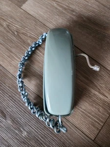 Vintage AT&T Trimline 210 Touch Tone Push Button Corded Phone Light Blue Working - Picture 1 of 4
