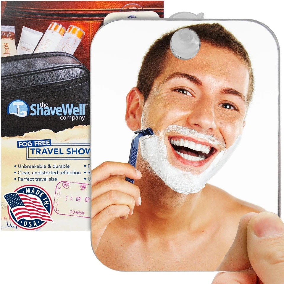 The Shave Well Company Unbreakable Fog Travel Mirror
