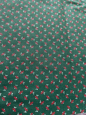 De Colección Cranston Print Works Verde Rojo Tela Calicó No Navidad Flor de Tulipán Foto 1 de 3