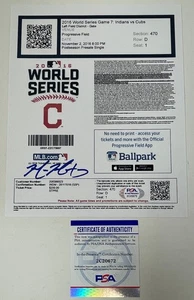Mike Montgomery Signed 2016 Chicago Cubs MLB Baseball World Series Ticket PSA - Picture 1 of 5