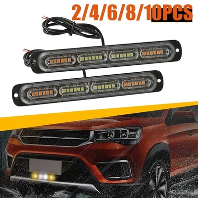 Lámpara flash de advertencia de peligro ámbar/blanco 24 LED baliza barra de luz estroboscópica camión 2-10X Foto 1 de 4