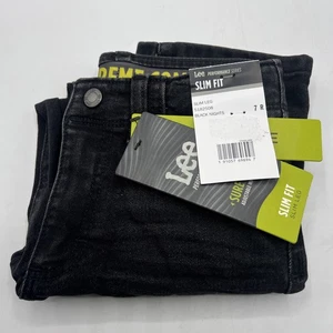Lee Boys Size 7 Black Jeans Slim Leg Sure 2 Fit Waistband New with Tags - Picture 1 of 5