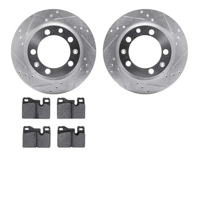 For Porsche 944 83-86 Drilled & Slotted Rear Brake Kit w Semi-Metalic Pads - Image 1 of 2