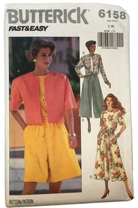 Butterick Sewing Pattern 6158 Jacket Top Split Skirt L XL 16 18 20 22 Easy Uncut - Picture 1 of 6