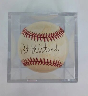 AUTHENTIC Autographed PAT LISTACH MLB BASEBALL ⚾ & CASE MILWAUKEE BREWERS AUTO  - Image 1 of 2