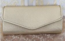 Nice Cosmetic Bag/Case With Rope Strap, Textured Metallic Gold Fabric, Nwot
