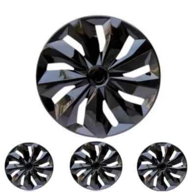 15" Set of 4 Black Wheel Covers Snap On Full Hub Caps fit R15 Tire & Steel Rim - Image 1 of 4
