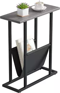 Small Narrow Side Table for Small Spaces, 17.7" W Slim End Table Magazine Table - Picture 1 of 9