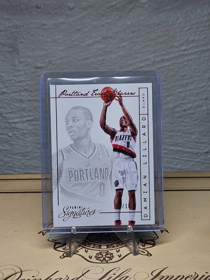Trail Blazers Damian Lillard Panini Signatures rojo SSP/10 #104 2013-14 Foto 1 de 3