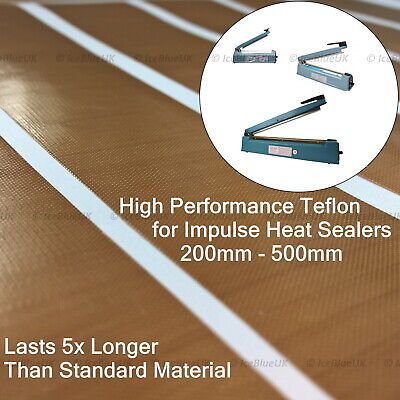 Heat Sealer Teflon Tape Strips 200-500mm High Performance PTFE/Glass Fibre Mat • 3.25£