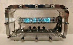 Adafruit Ice tube clock VFD IV-18 nixie tube clock steampunk desk clock vintage - Picture 1 of 10