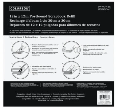 Colorbok 12x12 Carga Superior Postobotado Álbum de Recortes Recarga Protectores LOTE DE 3 con 10ea Foto 1 de 4