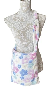 Flowers Floral Warm Fluffy Crossbody Bag NEW - Picture 1 of 3