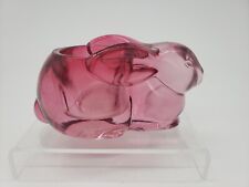 Vintage Indiana Cranberry Glass Rabbit #6773 Candle Holder 