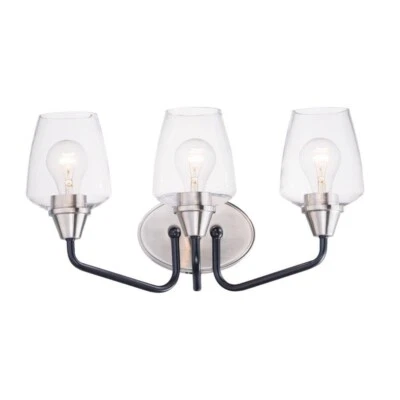 Maxim Lighting 26122CLBKSN Goblet Bathroom Vanity Light Black/Satin Nickel - Image 1 of 3