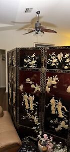 room divider screen 6 panel mother of pearl 