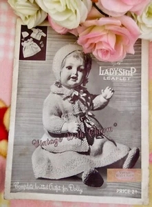 Vintage 1930s Doll Clothes Knitting Pattern. 4 Pieces To Knit - Picture 1 of 1