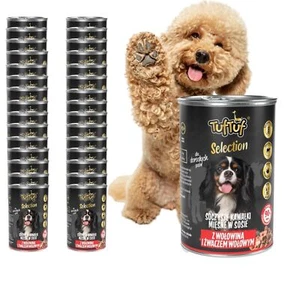 60x400g Hundefutter 415g Nassfutter alle Rasse Rind Stücke in Soße Rindermägen - Bild 1 von 5