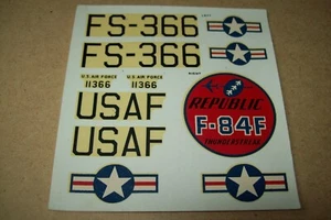 REVELL REPUBLIC F-84F THUNDERSTREAK 1:54 scale decals, 1955 VINTAGE - Picture 1 of 1