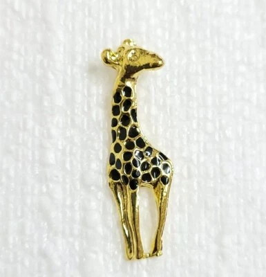 JHB Giraffe Button 35mm Gold Metal Shank Black Realistic Animal Sewing Art Craft - Image 1 of 4