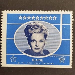 Vivian Blaine 1947 Hollywood Screen Movie Stars Stamp Trading Card - Picture 1 of 2