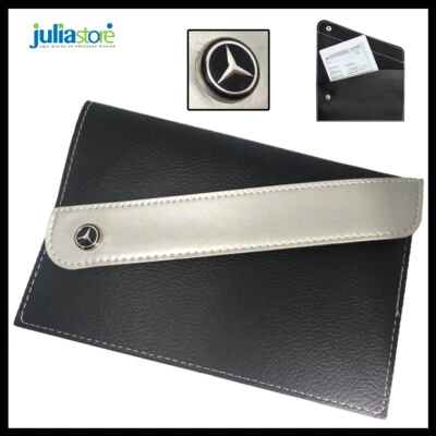 PORTA DOCUMENTI Auto Per MERCEDESCompatibile Portadocumenti Libretto Finta Pelle - Immagine 1 di 4