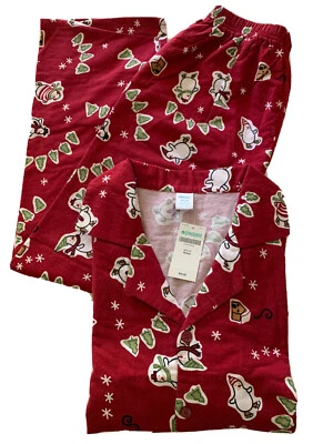 NUEVO CON ETIQUETAS, Conjunto de salón de pijama Gymboree franela roja con pingüino para mujer 100 % algodón M” Foto 1 de 3