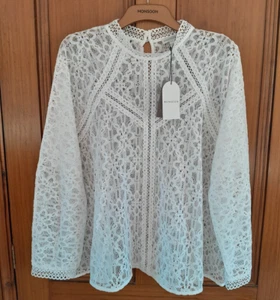 Monsoon Merritt Lace Blouse - Ivory - Size XXL - Picture 1 of 19