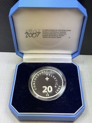 Switzerland Silver 2007 20 Francs National Bank Of Switzerland - Image 1 of 2